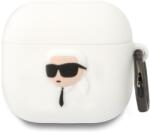 Karl Lagerfeld Husa pentru Apple AirPods 4 - Karl Lagerfeld Silicone NFT Karl Head 3D (KLA4RUNIKH) - White