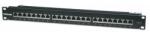 Manhattan 720038 Patch panel - CAT6 FTP árnyékolt patch panel, 24 portos, 1U, Fekete (720038)