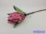  Protea ág 53 cm - Sötét Rózsaszínes