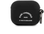 Karl Lagerfeld Husă siliconică Karl Lagerfeld Rue St Guillaume pentru AirPods 3 neagră (KLACA3SILRSGBK)