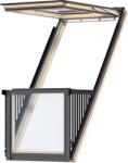VELUX GDL CABRIO® tetőerkély fa, energiatakarékos, 3-rétegű üveg, felső elem 126, 2 cm széles (GDL SK19 3066LP1)