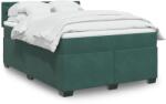 vidaXL sötétzöld bársony rugós ágy matraccal 160x200 cm (3286369)
