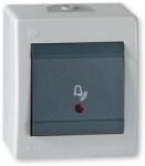 ALING-CONEL Aling-Conel POWER - 101N nyomógomb csengőjellel, 10A 250V, IP44, jelzőfényes, szürke/antracit (256I. 1A) (256I.1A)