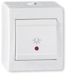 ALING-CONEL Aling-Conel POWER - 101N nyomógomb lámpajellel, 10A 250V, IP44, jelzőfényes, fehér (255I. 00) (255I.00)