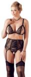Cottelli Collection Lace set of cut-out bra, garter belt and thong Cottelli Collection XL