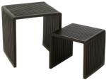 J-line Két fekete fa dohányzóasztal készlet J-line Yella 50 x 45/40 x 40 cm (J-40788)