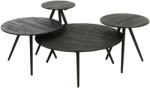 J-line 4 db fekete fa asztalos készlet J-line Takke 70/50/40/30 cm (J-40783)