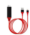 HOPE R Cablu 3 in 1 MHL, HDMI 1080P pentru iphone 5, 6, 7, ipad mini, pro, ipod touch 2m, rosu, HOPE R (CHD31MHLHP)