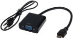 HOPE R Cablu convertor micro HDMI tata la VGA mama cu cablu audio, 15 cm, HOPE R (CMCHDMVGAAHP)