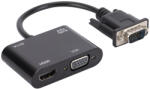 HOPE R Cablu convertor VGA tata la VGA tata cu Audio si HDMI mama, pentru monitoare si proiectoare, HOPE R (HPR3IN1VG2HDVG)