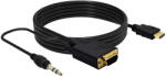 HOPE R Cablu convertor HDMI tata Full HD 1080p la VGA tata cu cablu audio, 1.8m, negru (CHDMIVGAA18HP)