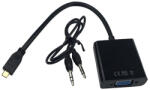 HOPE R Cablu convertor mini HDMI tata la VGA mama cu cablu audio, 15 cm, HOPE R (CMHDMVGAAHP)