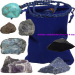 HOPE R Set 6 cristale naturale vindecatoare, protectoare, pentru zodia Sagetator: Ametist, Labradorit, Lapis Lazuli, Turcoaz, Safir, Rubin (S6CRSAGHP)