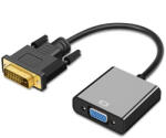 HOPE R Cablu convertor DVI-D Dual Link 24+1 tata la VGA 15 pini mama, negru, 15cm, HOPE R (CDVIVGAHP)