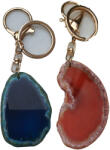HOPE R Set 2 brelocuri cu cristal natural de agat, la alegere, personalizate pentru zodii, culori, chakre (BCAG2XHP)