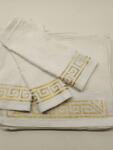 Textil Set 20 prosoape batiste albe cu auriu, 30x30 cm, 100% bumbac, cod P107 (EDS907) Prosop