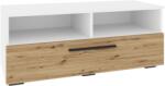 haaus Comoda Kos, O Usa, 2 Polite, Alb/Stejar Artisan, 95 x 40 x 39 cm (921224)