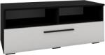 haaus Comoda Kos, O Usa, 2 Polite, Negru/Alb Lucios, MDF, 95 x 40 x 39 cm (921248)