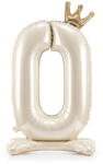 Partydeco Talpas számos lufi 40" (103cm) fólia szám, számjegy, 0 csak levegővel tölthető, Krémszínű (LUFI157402)