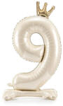 Partydeco Talpas számos lufi 40" (103cm) fólia szám, számjegy, 9-es csak levegővel tölthető, Krémszínű (LUFI799663)