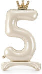 Partydeco Talpas számos lufi 40" (103cm) fólia szám, számjegy, 5-ös csak levegővel tölthető, Krémszínű (LUFI118302)