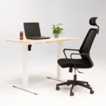 DAB Birou reglabil electric LiftUp, inaltime reglabila, controler sus/jos, 1 motor, cadru alb, blat crem 140x70 cm, nou (DPC 1946236985)