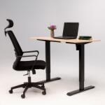 DAB Birou reglaj electric IntelliFlex 2 motoare, controler digital cu memorie, sistem anticoliziune, cadru negru, blat crem 140x70 cm, nou (DPC 3713536985)