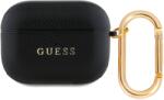 Guess PU Grained Classic Logo husă pentru AirPods Pro neagră (GUAPPGUGMK)