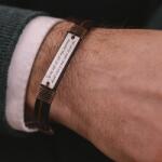 Evana Cord-Brățară Personalizată Evana cu Plăcuță din Argint (AGSNUR01)