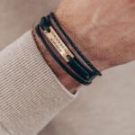 Evana Elegance M Bratara barbateasca piele si Aur 14 K, multisir (MULTISIRELEGANCE)