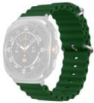 gigapack Samsung Galaxy Watch Ultra eSIM 47mm (SM-L705) hullám mintás szilikon pótszíj sötétzöld (GP-163496) (GP-163496)