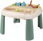 Smoby Măsuță pentru apă și nisip Water&Sand Table Life Smoby cu orificiu pentru umbrelă și capac dublu cu bărcuță forme și unelte filtru UV de la 18 luni (SM840111)
