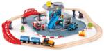 Hape Jucarie din lemn - Set tren si servicii de urgenta (55 piese) (E3736A) Trenulet