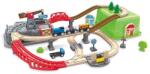Hape Jucarie din lemn - Set tren constructii (50 piese) (E3764B) Trenulet