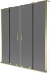 Mexen Velar L Duo, 2 szárnyas eltolható kádparaván 140 x 150 cm, 8mm szürke üveg, arany fényes, 896-140-003-42-50 (896-140-003-42-50)