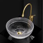 Rea Sue, üveg asztali mosdó 400x400x165 mm, átlátszó, REA-U4702 (REA-U4702)