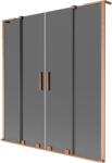 Mexen Velar L Duo, 2 szárnyas eltolható kádparaván 140 x 150 cm, 8mm szürke üveg, rézmatt, 896-140-003-42-65 (896-140-003-42-65)
