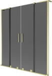 Mexen Velar L Duo, 2 szárnyas eltolható kádparaván 140 x 150 cm, 8mm szürke üveg, arany matt, 896-140-003-42-55 (896-140-003-42-55)
