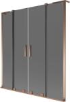Mexen Velar L Duo, 2 szárnyas eltolható kádparaván 140 x 150 cm, 8mm szürke üveg, rózsaszín arany, 896-140-003-42-60 (896-140-003-42-60)