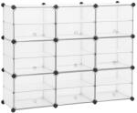 SONGMICS Cipőtároló doboz 9 db moduláris tárolódoboz, fehér 123x31x93cm (LPC502W)
