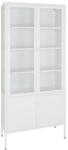 Nordic Living Fehér fém vitrin Bristana 180 x 80 cm (3001058)