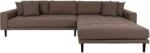 Nordic Living Barna kárpitozott sarokkanapé Limo 290 cm, jobb (1301608)