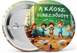 Partikellékek A káosz elkezdődött" feliratos vicces iskolás kitűző több méretben