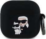 Karl Lagerfeld Carcasă din silicon Karl Lagerfeld 3D logo NFT Karl și Choupette pentru AirPods 4 negru (KLA4RUNKC)