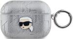 Karl Lagerfeld PU Embossed Karl Head Case for AirPods Pro Silver (KLAPPGKIPS)