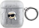 Karl Lagerfeld PU Embossed Karl Head Case for AirPods 1/2 Silver (KLA2PGKIPS)