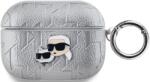 Karl Lagerfeld PU Embossed Karl and Choupette Heads Case for AirPods Pro Silver (KLAPPGKCPS)