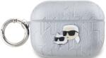 Karl Lagerfeld Husă Karl Lagerfeld PU Embossed Karl and Choupette Heads pentru AirPods Pro 2 Argintiu (KLAP2PGKCPS)