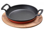 Lava Cratita din fonta, 20 cm cu suport din lemn (P635006)