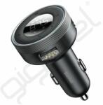 Baseus Baseus bluetooth FM transmitter autós töltő 2 USB aljzat (17W, gyorstöltő, AUX, LED kijelző) FEKETE kihangosító/hangszóró